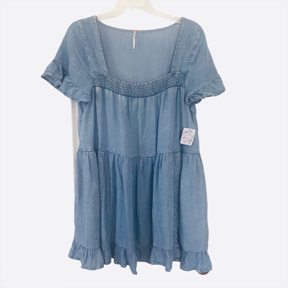 FREE PEOPLE mini jeans dress 👗 - Picture 5 of 6